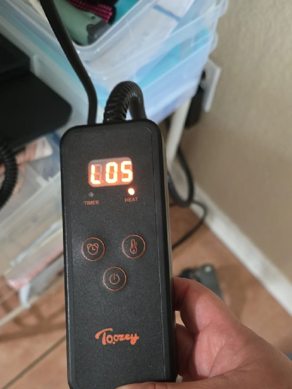 Heated Electric Pad Controller with Coiled Cord - Light Blue